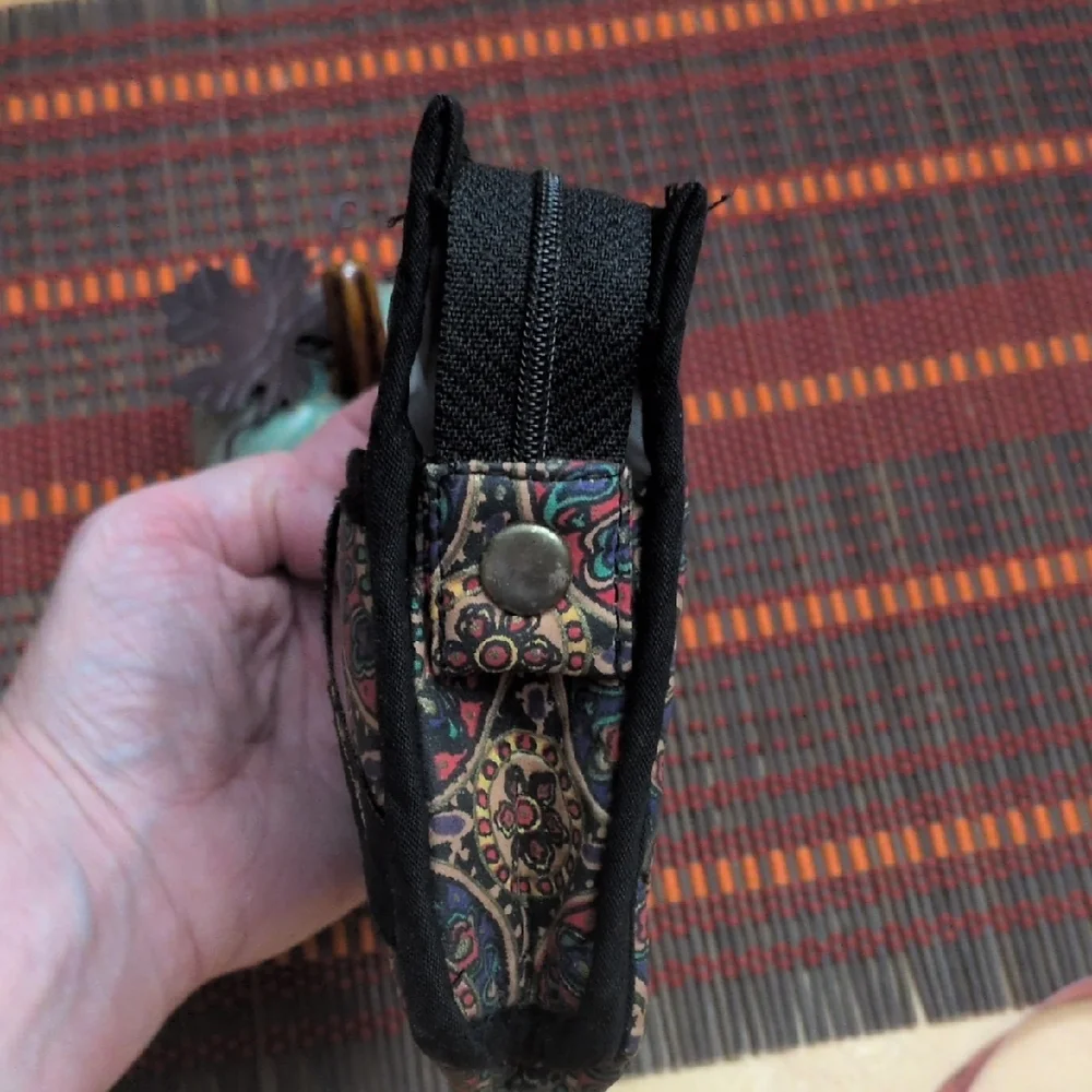 Oscar de la Renta Vintage Multicolor Mandala Cosmetic Bag